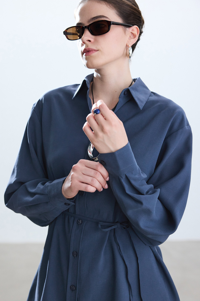 BE BLUE - İNDİGO MODAL VINTAGE GÖMLEK (1)