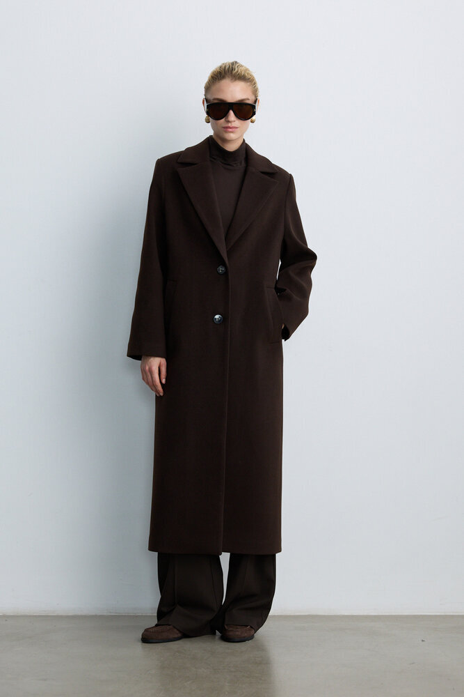 BE BLUE - KAHVERENGİ UZUN TIMELESS KABAN