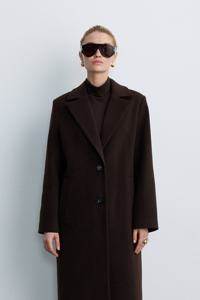 BE BLUE - KAHVERENGİ UZUN TIMELESS KABAN