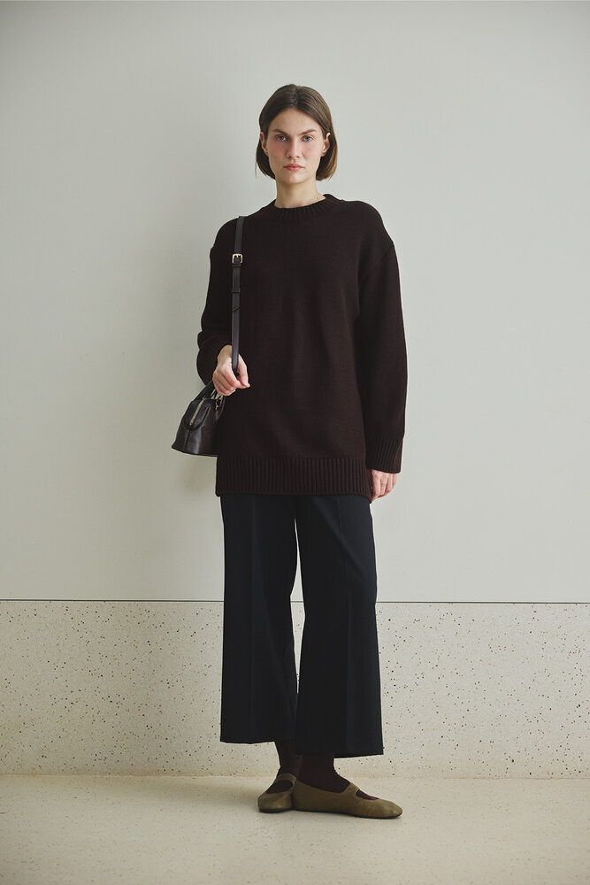 BE BLUE - KAHVERENGİ BİSİKLET YAKA UZUN KAZAK