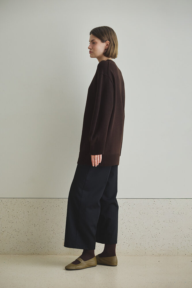 BE BLUE - KAHVERENGİ BİSİKLET YAKA UZUN KAZAK