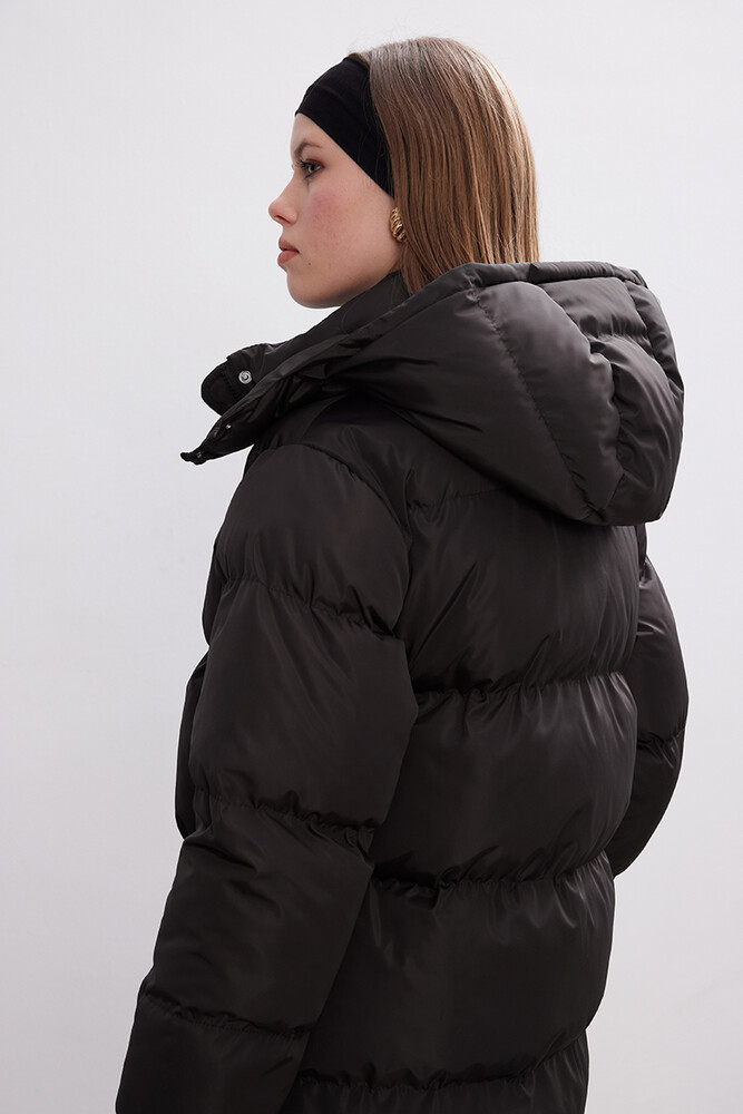 BE BLUE - ANTRASİT ÇIKARILABİLİR KAPÜŞONLU MONT