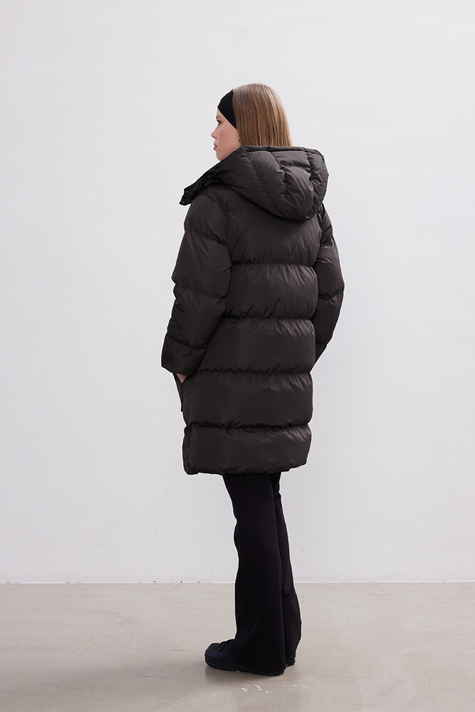 BE BLUE - ANTRASİT ÇIKARILABİLİR KAPÜŞONLU MONT