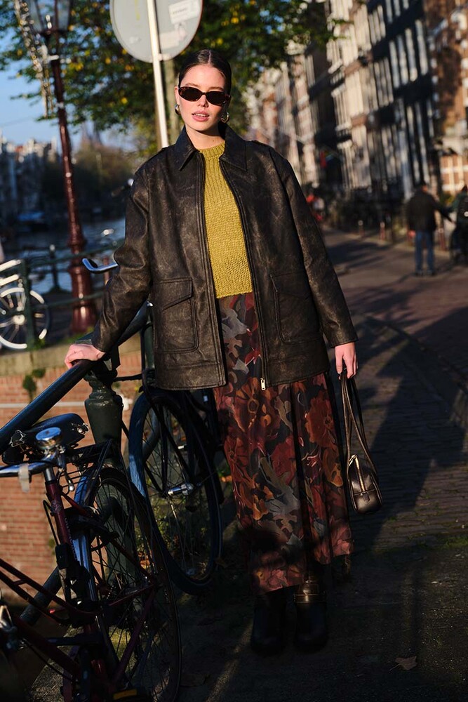 BE BLUE - KAHVERENGİ ESKİTMELİ DERİ CEKET