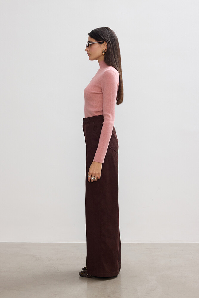 BE BLUE - KAHVERENGİ FİTİLLİ KADİFE PANTOLON