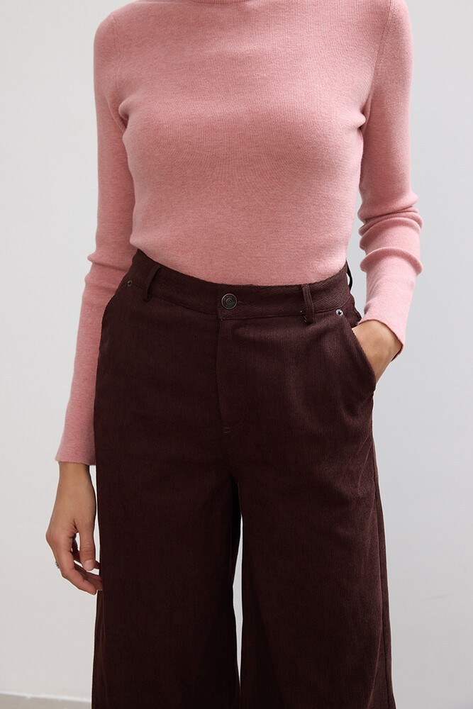 BE BLUE - KAHVERENGİ FİTİLLİ KADİFE PANTOLON