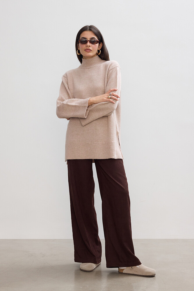 BE BLUE - KAHVERENGİ FİTİLLİ KADİFE PANTOLON