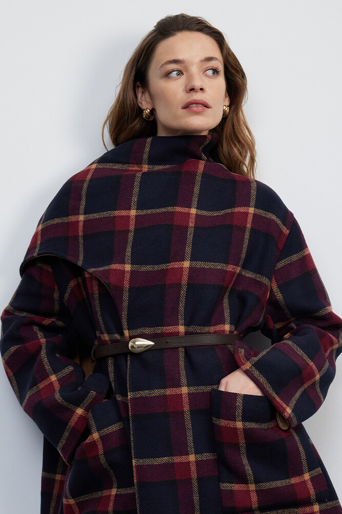 BE BLUE - KAHVERENGİ GOLD DAMLA TOKALI DERİ KEMER