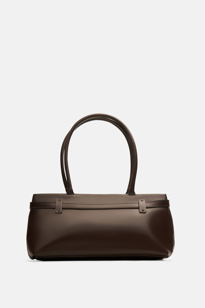 BE BLUE - KAHVERENGİ GOLD TOKA DETAYLI OMUZ ÇANTASI