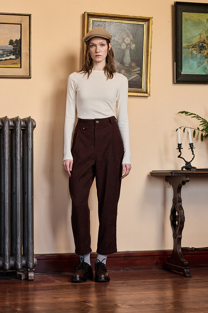 BE BLUE - KAHVERENGİ KADİFE BİNİCİ PANTOLON