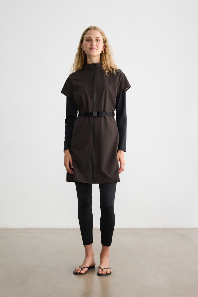 BE BLUE - KAHVERENGİ KEMER DETAYLI MAYO