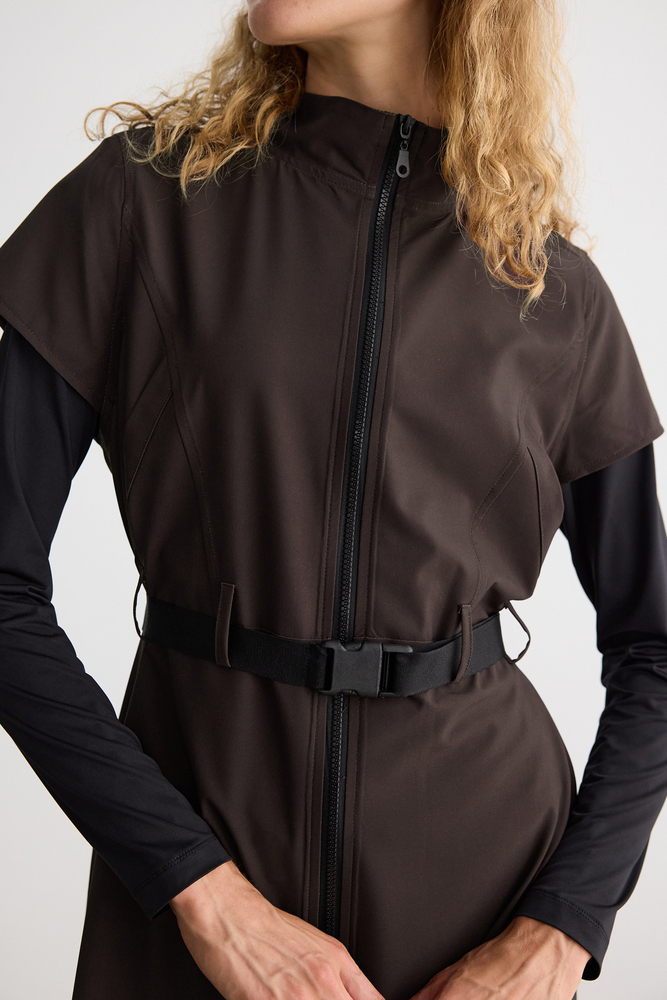 BE BLUE - KAHVERENGİ KEMER DETAYLI MAYO