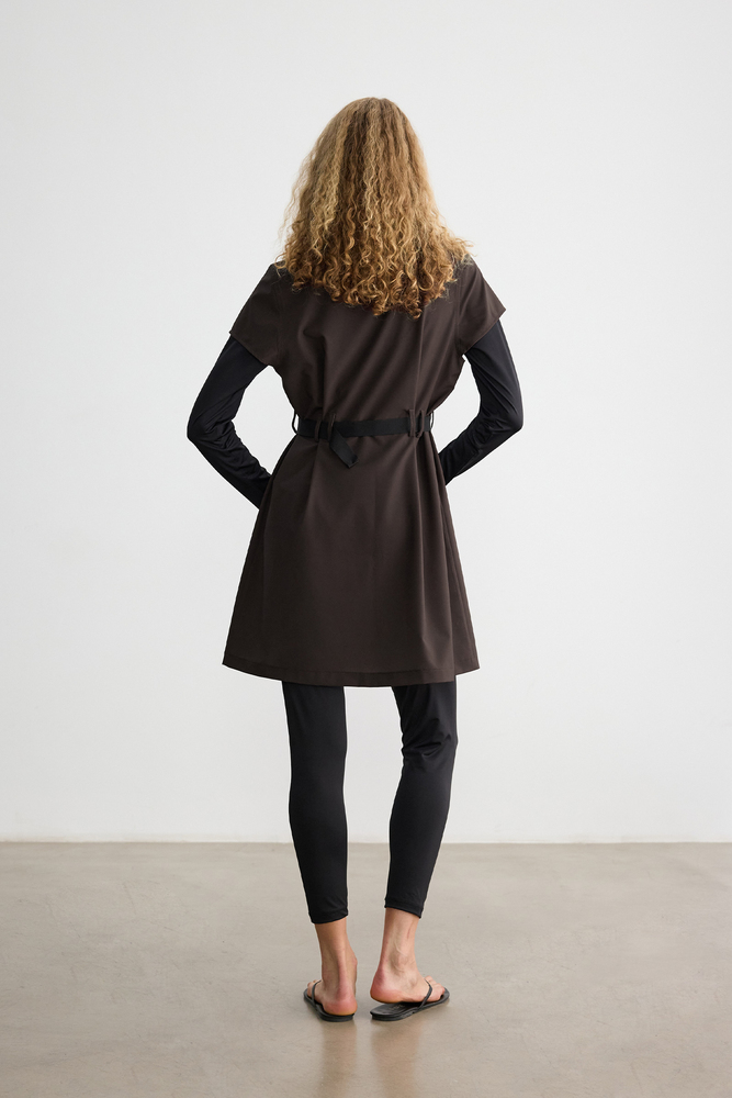 BE BLUE - KAHVERENGİ KEMER DETAYLI MAYO