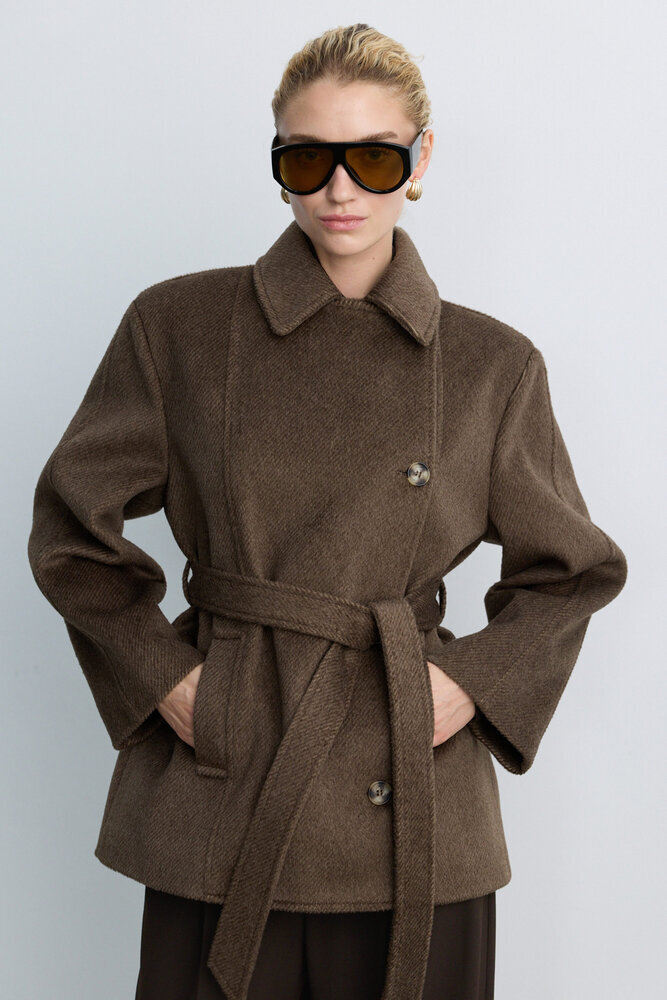 BE BLUE - KAHVERENGİ ORTA BOY KAŞE KABAN