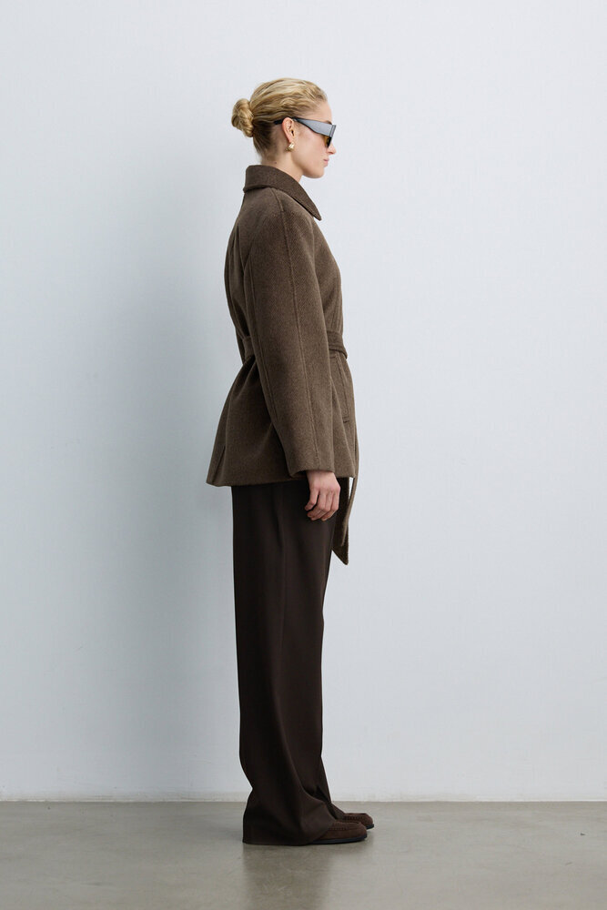 BE BLUE - KAHVERENGİ ORTA BOY KAŞE KABAN