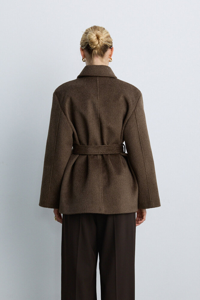 BE BLUE - KAHVERENGİ ORTA BOY KAŞE KABAN