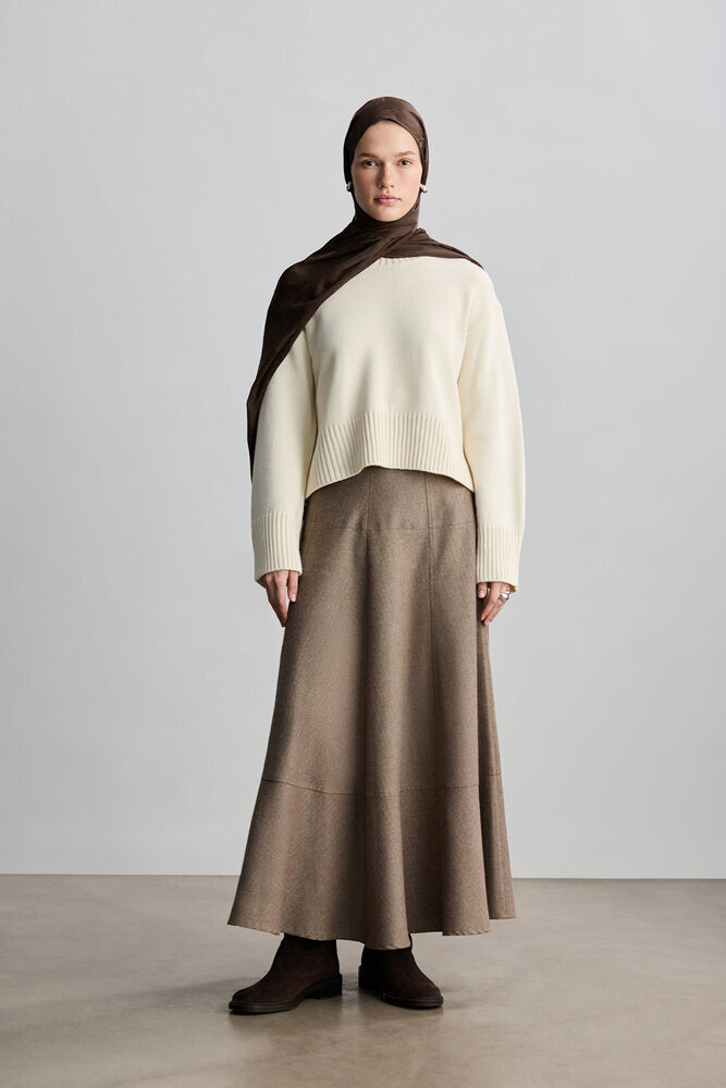 BE BLUE - KAHVERENGİ MAGNOLIA MAT JAKARLI ŞAL