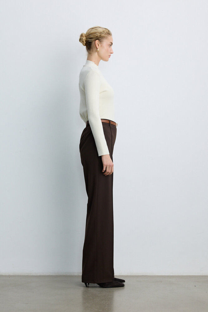 BE BLUE - KAHVERENGİ NERVÜRLÜ PALAZZO PANTOLON