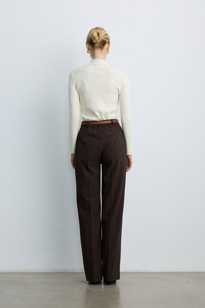 BE BLUE - KAHVERENGİ NERVÜRLÜ PALAZZO PANTOLON