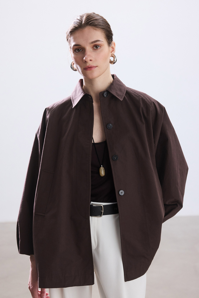 BE BLUE - KAHVERENGİ PELERİN TRENÇKOT