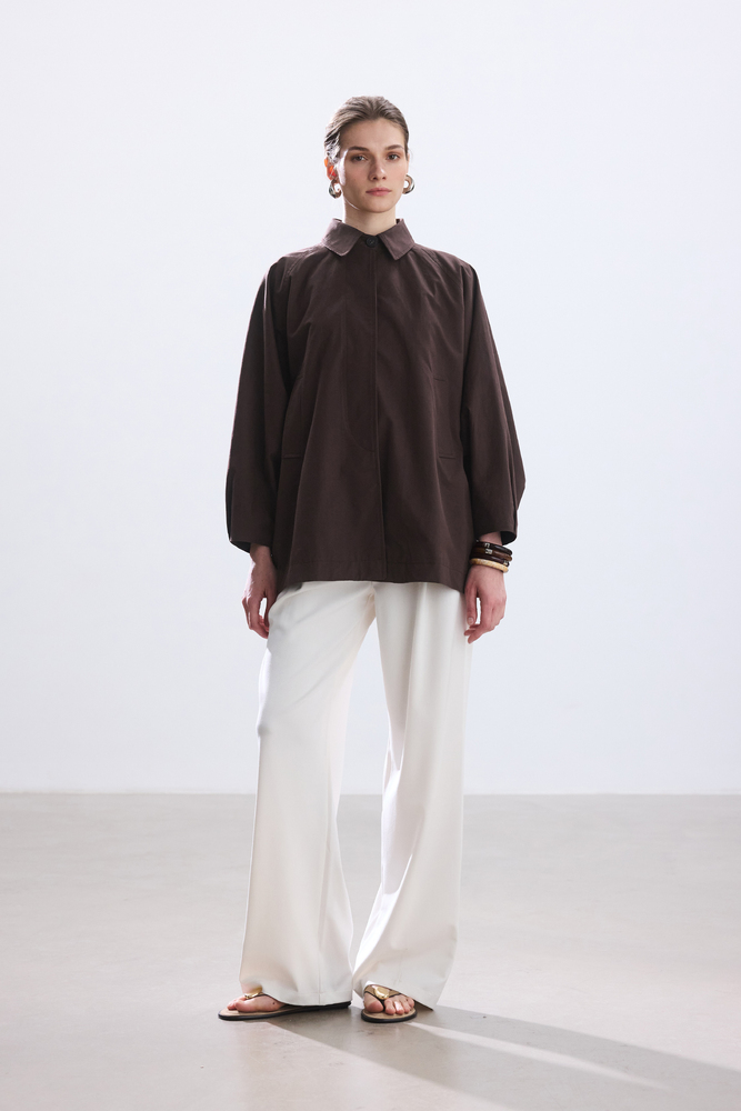 BE BLUE - KAHVERENGİ PELERİN TRENÇKOT