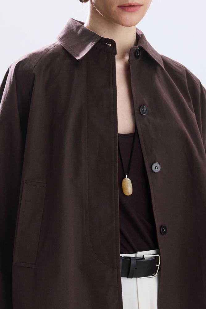 BE BLUE - KAHVERENGİ PELERİN TRENÇKOT