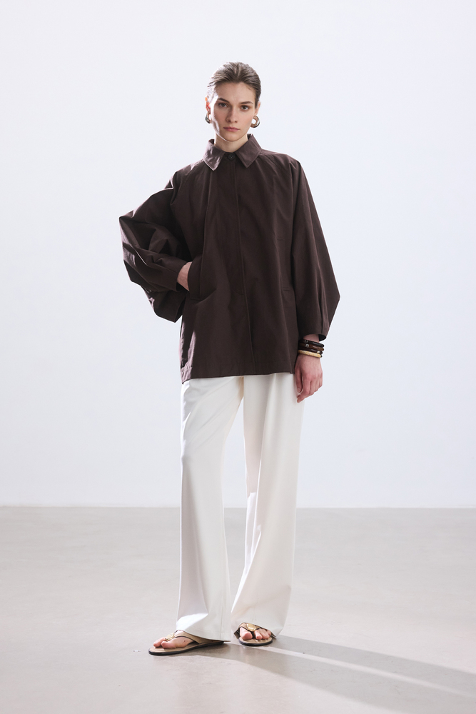 BE BLUE - KAHVERENGİ PELERİN TRENÇKOT (1)