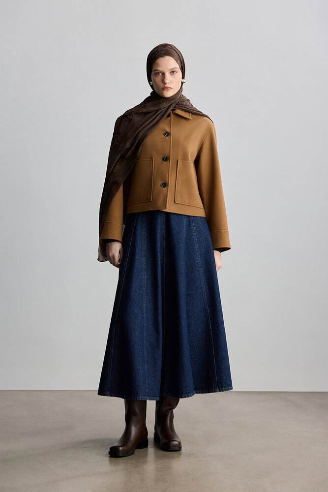 BE BLUE - KAHVERENGİ ROSE MAT JAKARLI ŞAL