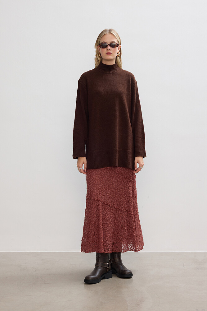 BE BLUE - KAHVERENGİ SOFT KAZAK