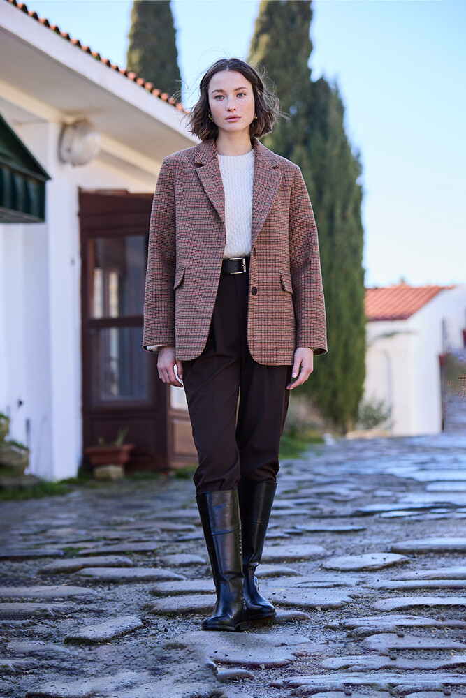 BE BLUE - KAHVERENGİ ÜTÜ İZLİ PANTOLON