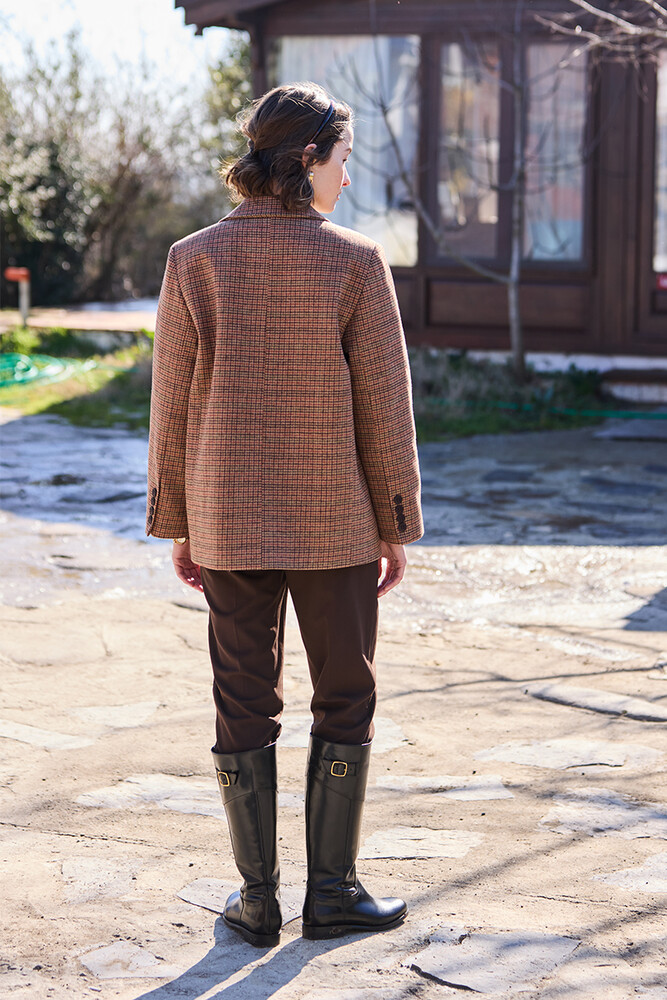 BE BLUE - KAHVERENGİ ÜTÜ İZLİ PANTOLON