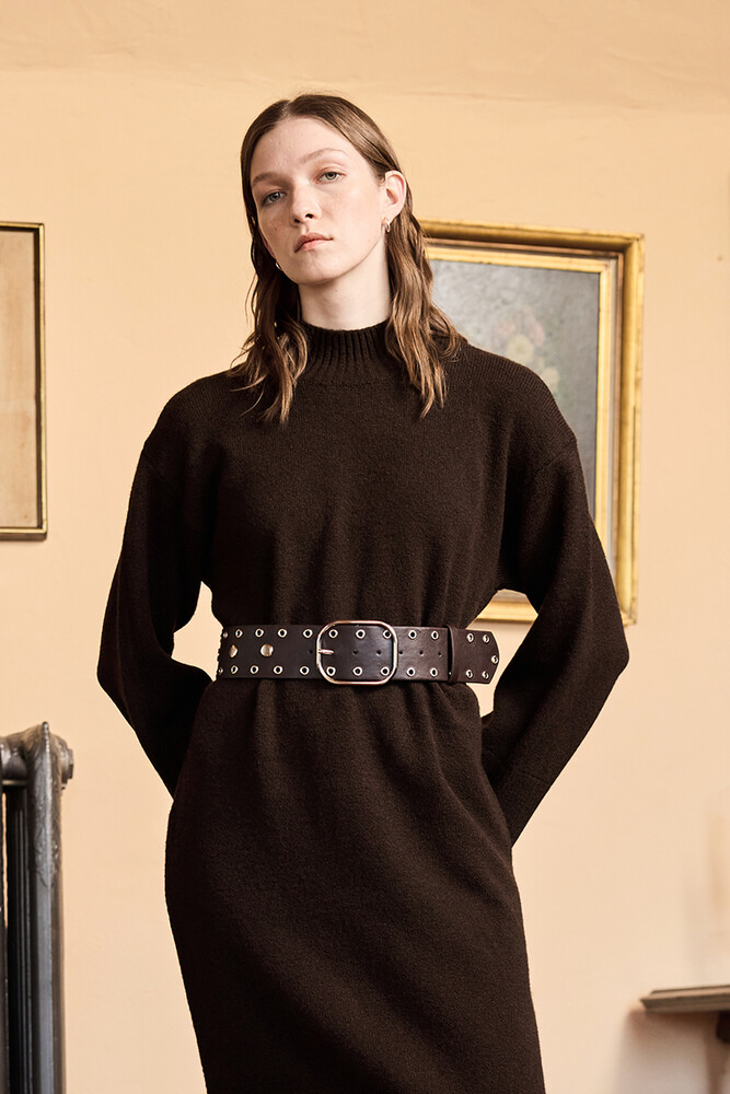 BE BLUE - KAHVERENGİ ZIMBALI KEMER