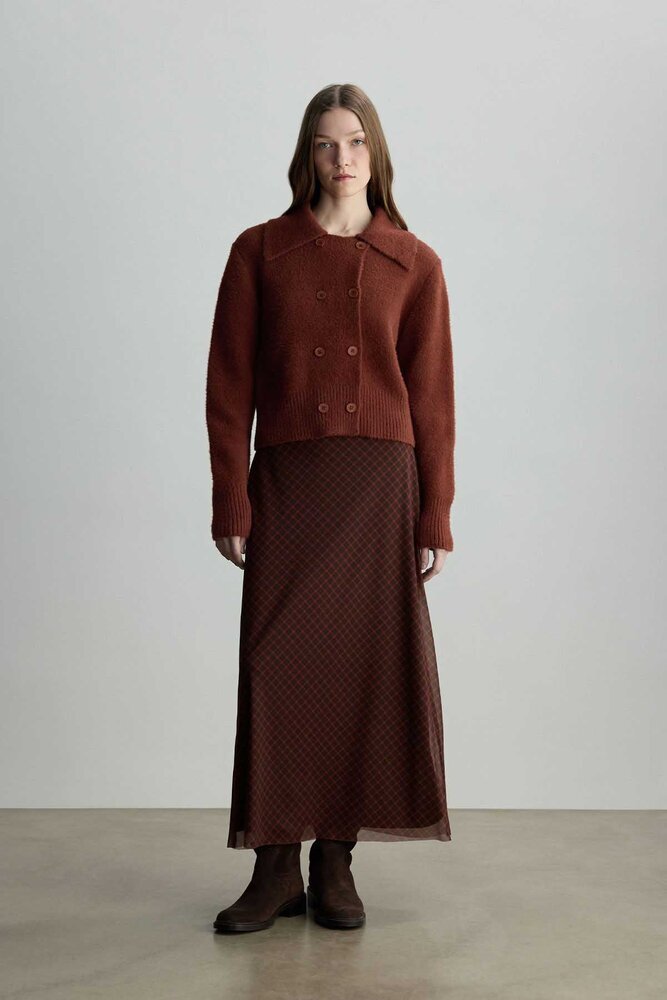 BE BLUE - KİREMİT KRUVAZE KISA HIRKA