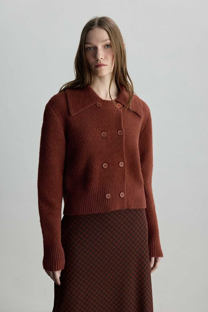 BE BLUE - KİREMİT KRUVAZE KISA HIRKA