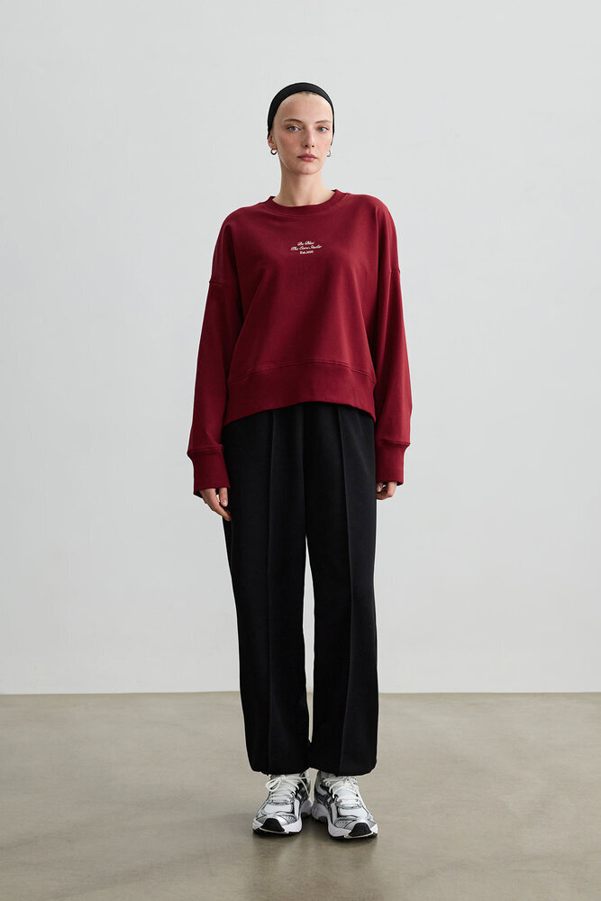BE BLUE - KIRMIZI OVERSIZE BOXY SWEATSHIRT (1)
