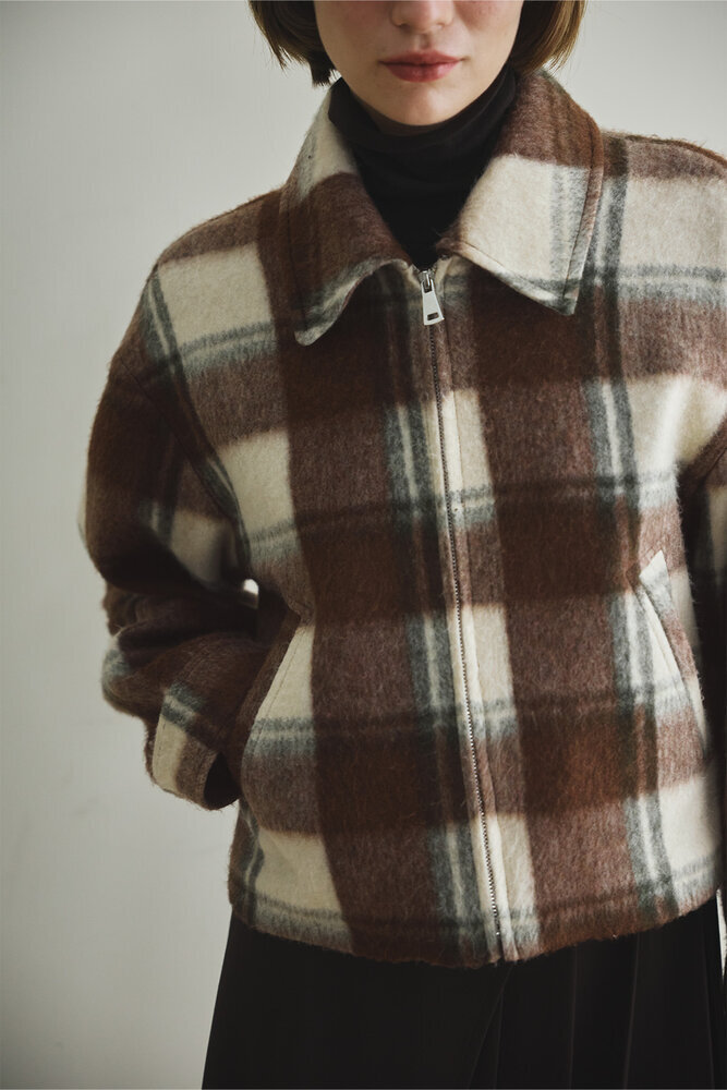 BE BLUE - KISA KAHVERENGİ EKOSE KABAN