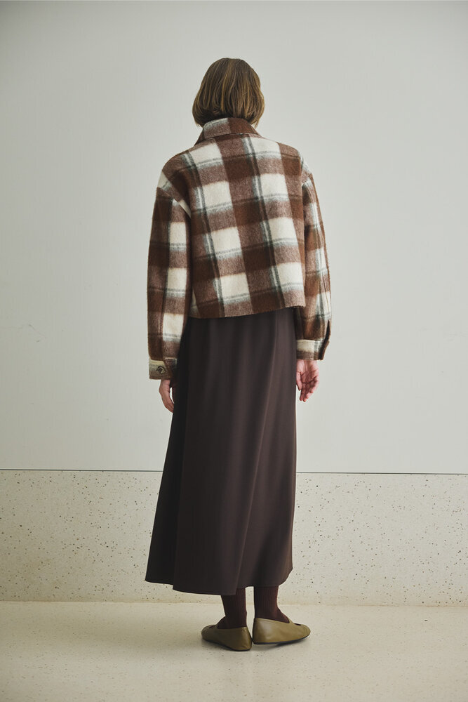 BE BLUE - KISA KAHVERENGİ EKOSE KABAN