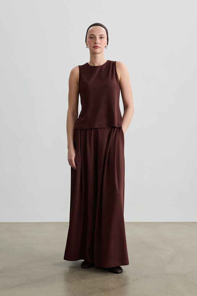 BE BLUE - KIZIL KAHVE SIFIR KOL T-SHIRT (1)