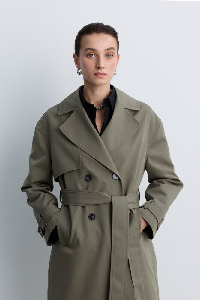 BE BLUE - KOYU ÇAĞLA UZUN CAPSULE TRENÇKOT