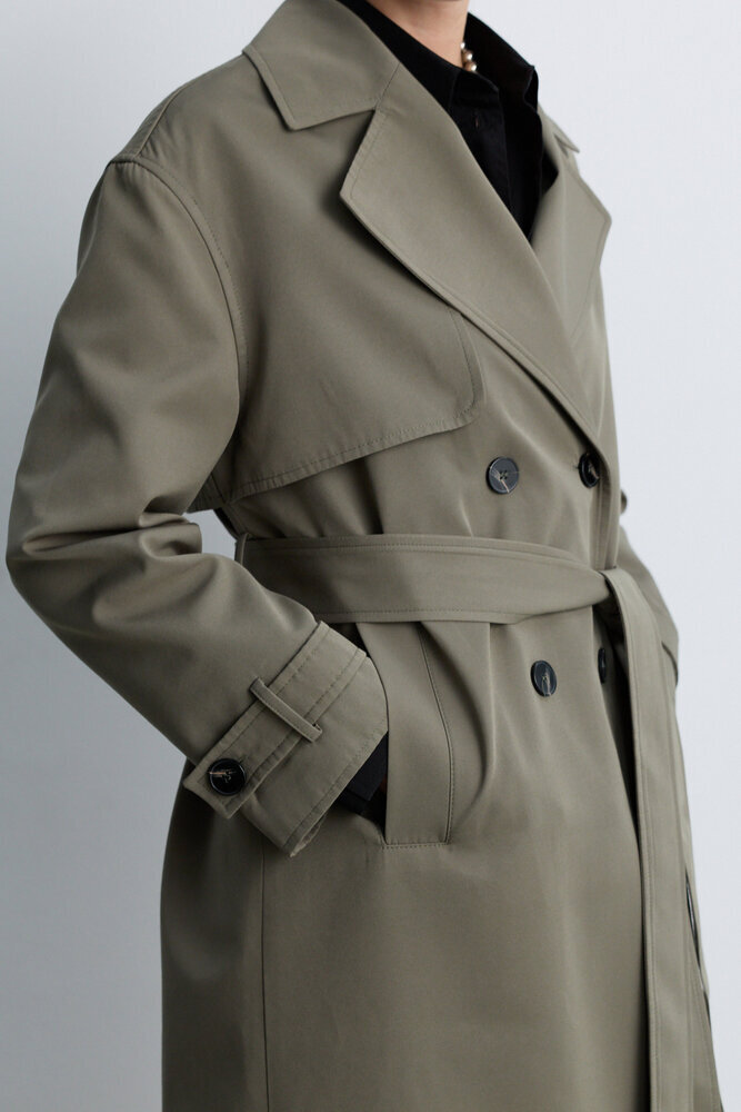 BE BLUE - KOYU ÇAĞLA UZUN CAPSULE TRENÇKOT