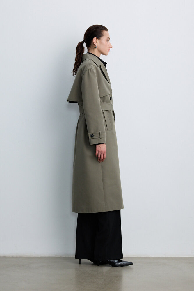 BE BLUE - KOYU ÇAĞLA UZUN CAPSULE TRENÇKOT