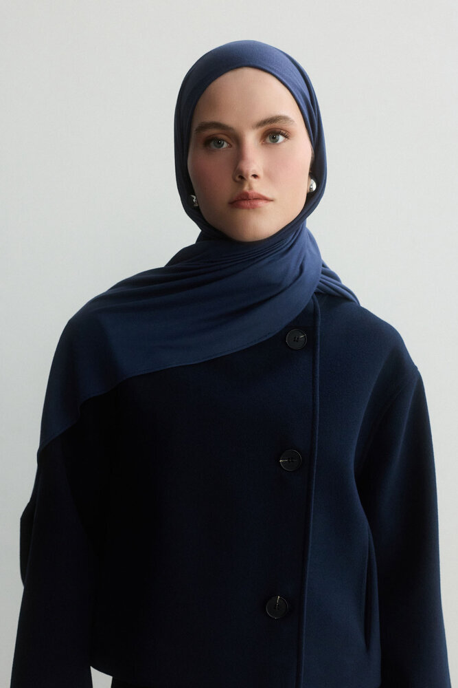 BE BLUE - KOYU İNDİGO BAMBU PENYE ŞAL