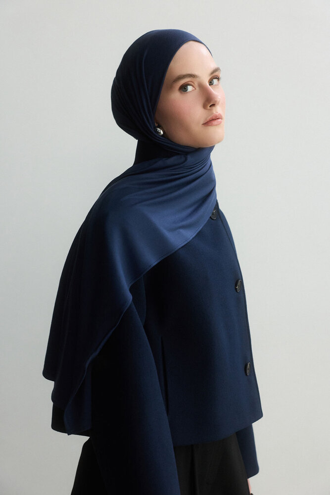 BE BLUE - KOYU İNDİGO BAMBU PENYE ŞAL