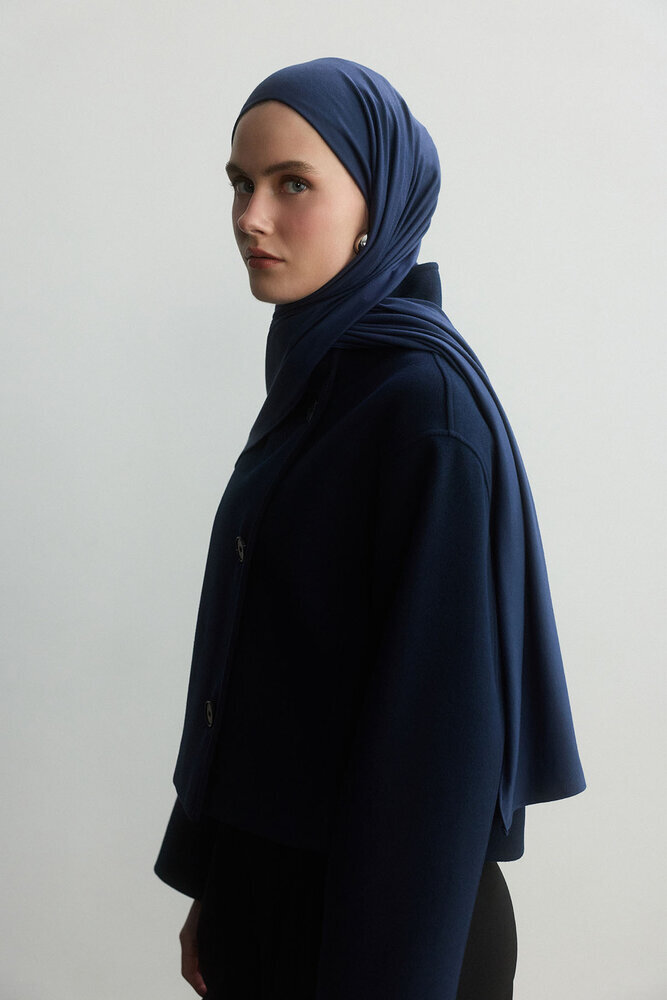 BE BLUE - KOYU İNDİGO BAMBU PENYE ŞAL