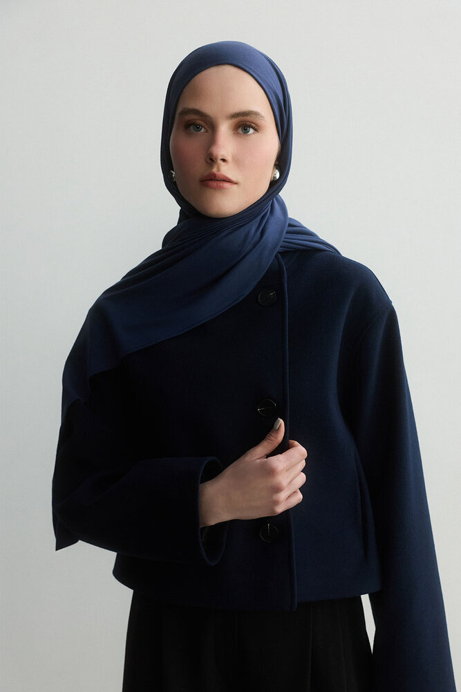 BE BLUE - KOYU İNDİGO BAMBU PENYE ŞAL