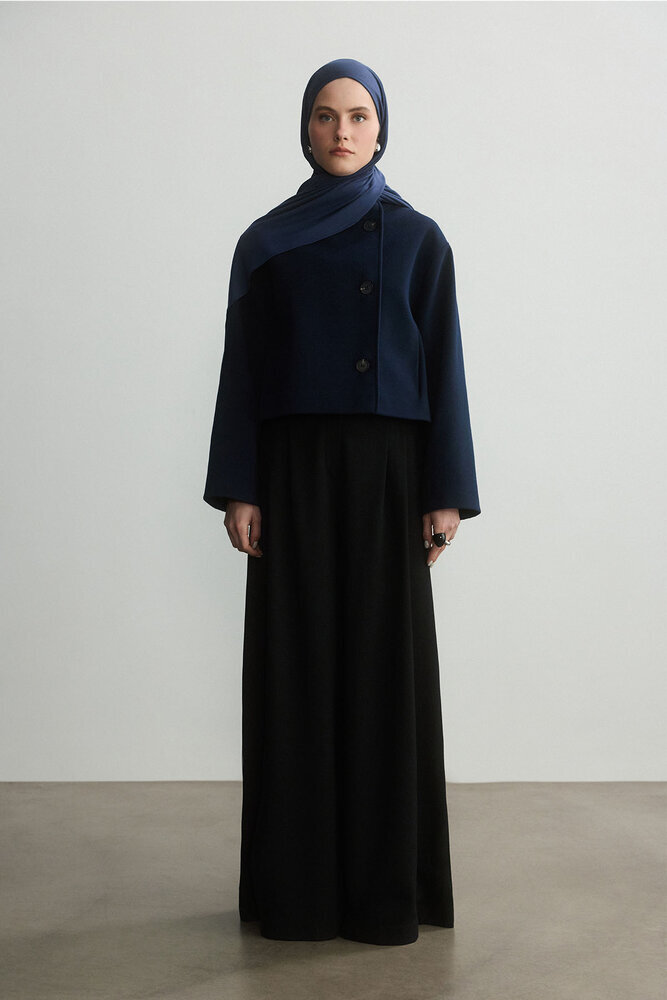 BE BLUE - KOYU İNDİGO BAMBU PENYE ŞAL