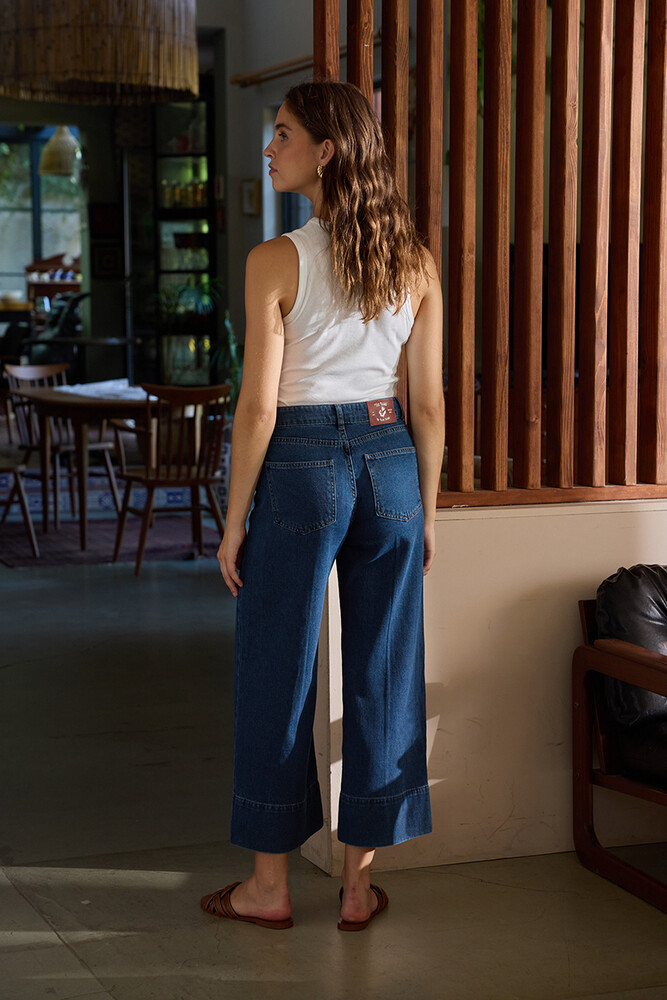 BE BLUE - KOYU MAVİ NERVÜRLÜ JEAN