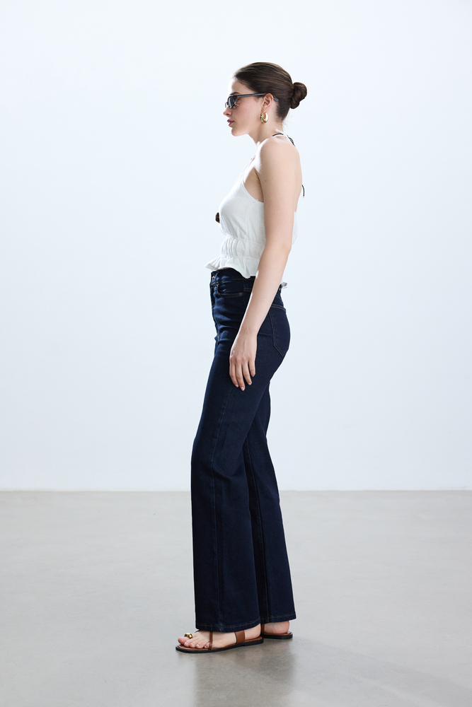 BE BLUE - KOYU MAVİ YÜKSEK BELLİ JEAN