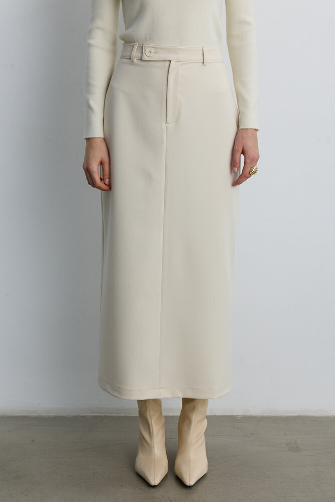 BE BLUE - KREM DİKİŞ DETAYLI KALEM ETEK