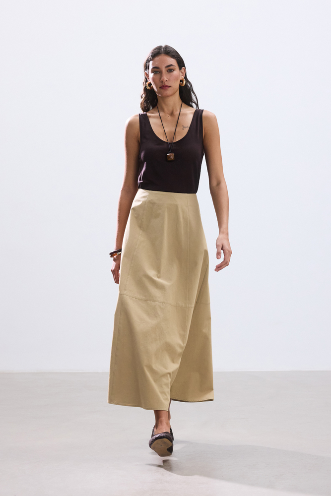 BE BLUE - KUM DİKİŞ DETAYLI PAMUKLU ETEK